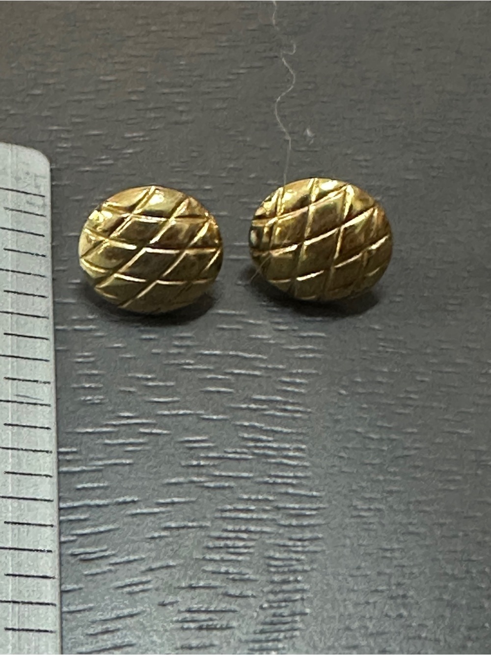 Classic Gold-Tone Quilted Button Earrings - Women's Jewelry